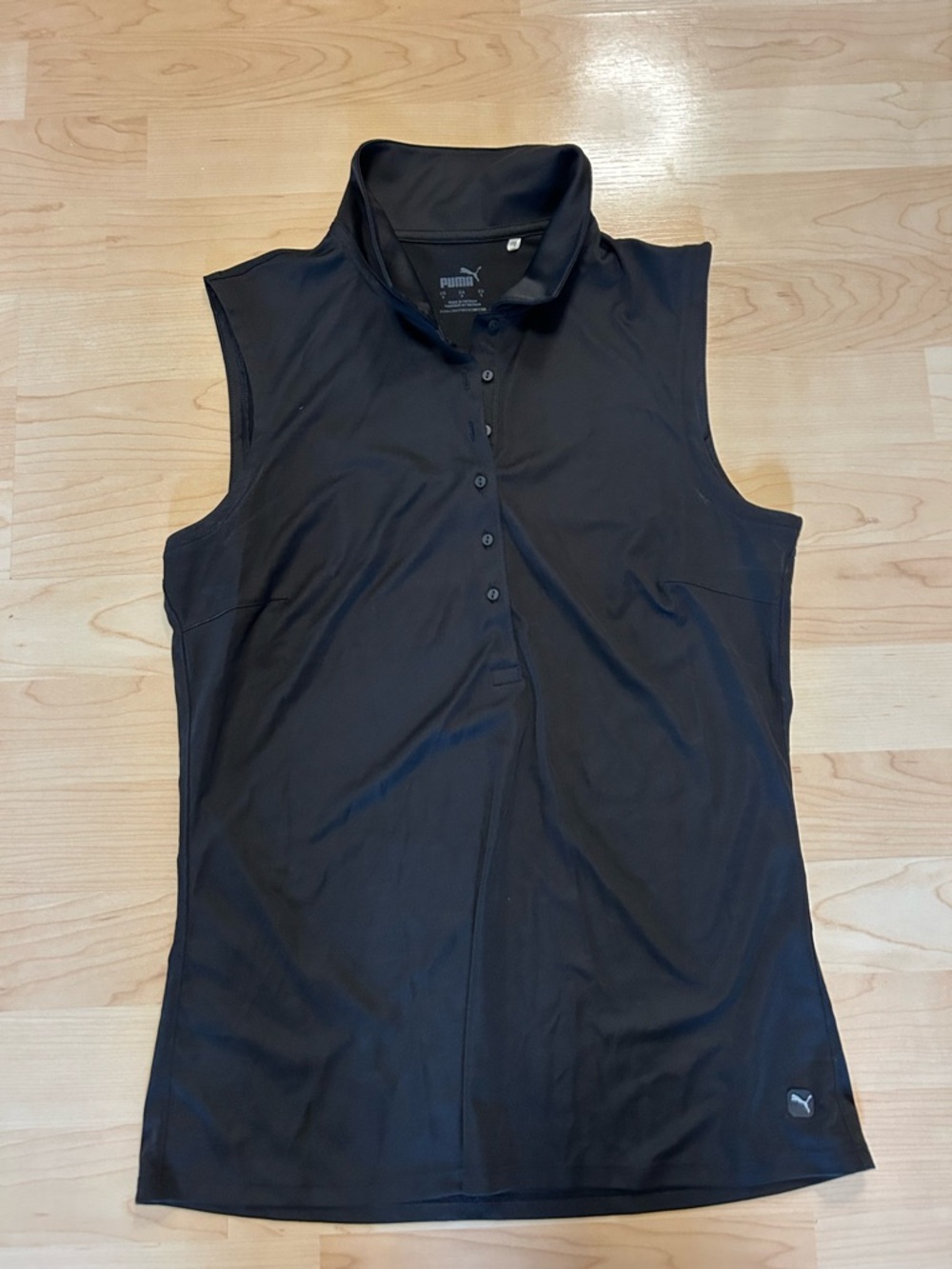 Puma Black Sleeveless Polo Golf Top